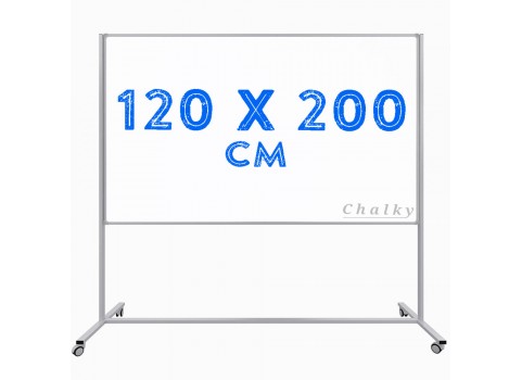 Chalky Mobil Tekerlekli Tek Taraflı Beyaz Yazı Tahtası 120x200 cm